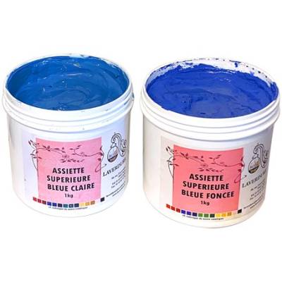 Assiette supérieure bleue